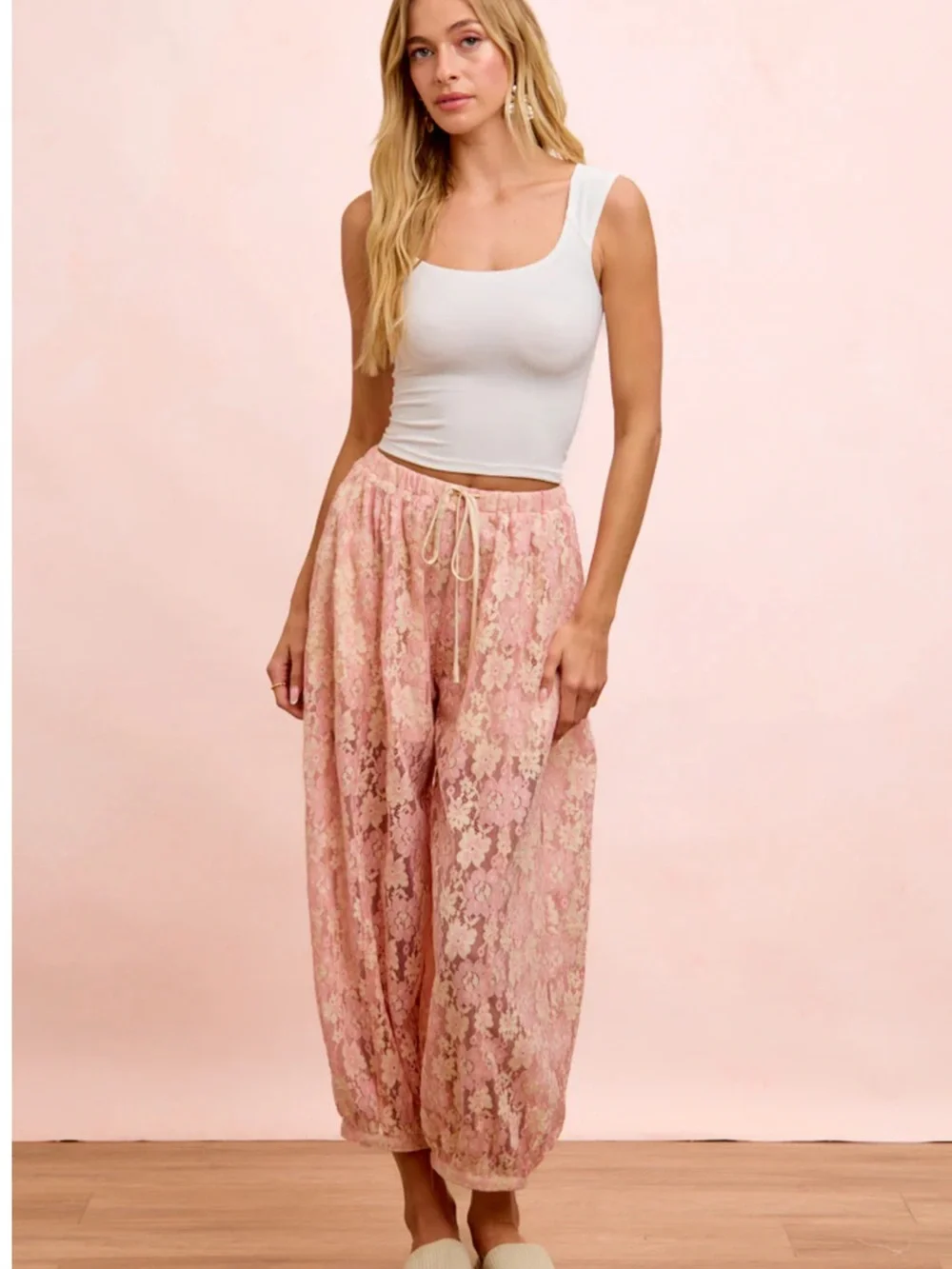 💕Bibi Lace Drawstring Balloon Pants - Picture 1 of 12